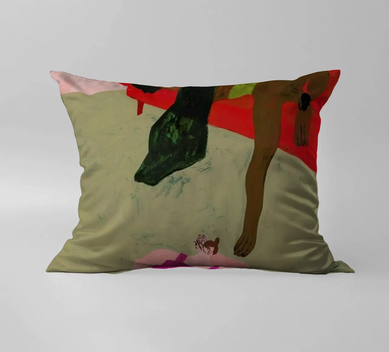 Red Sofa decorative cushion by Nudes and Croissants