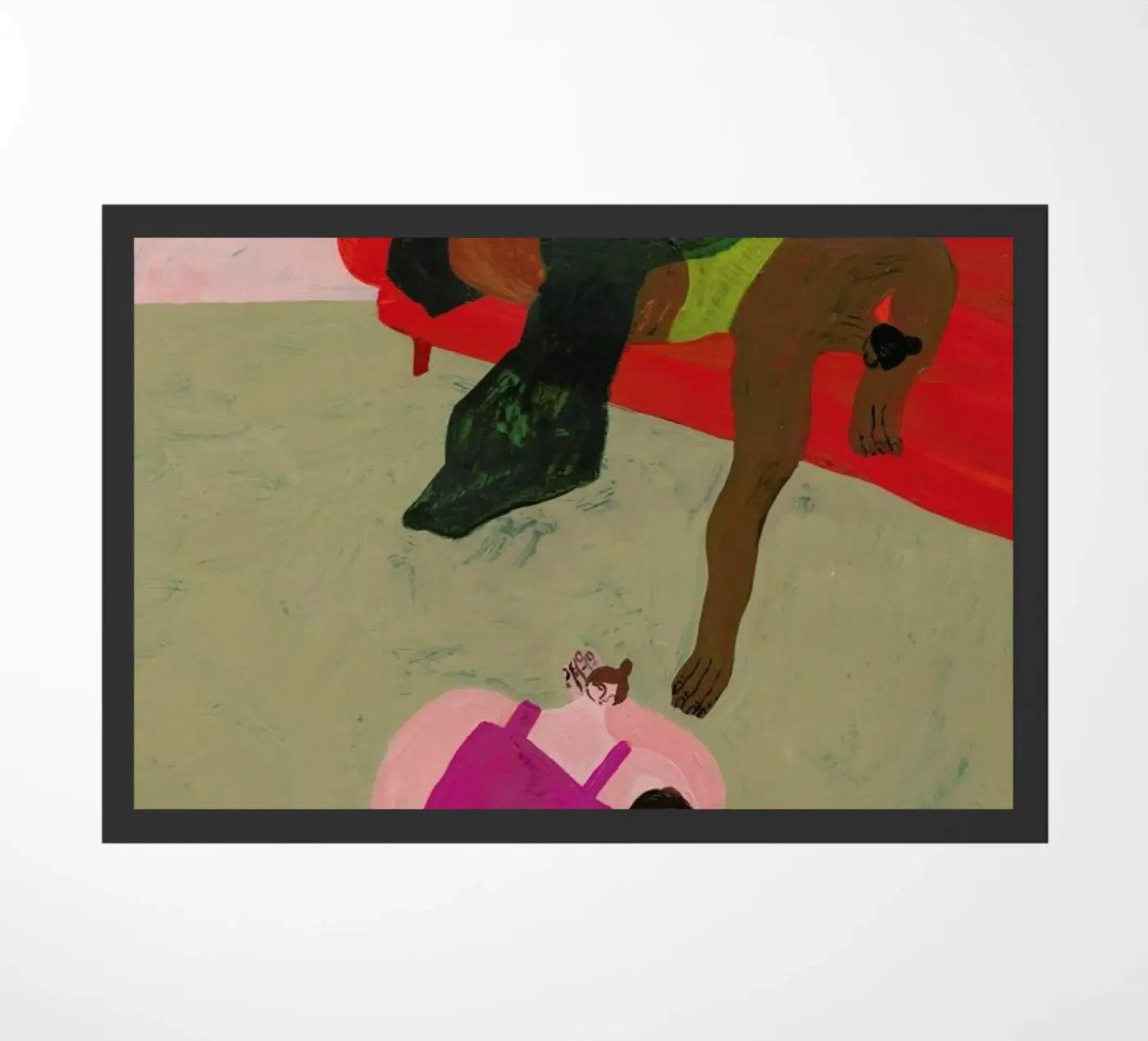 Red Sofa Fußmatte von Nudes and Croissants