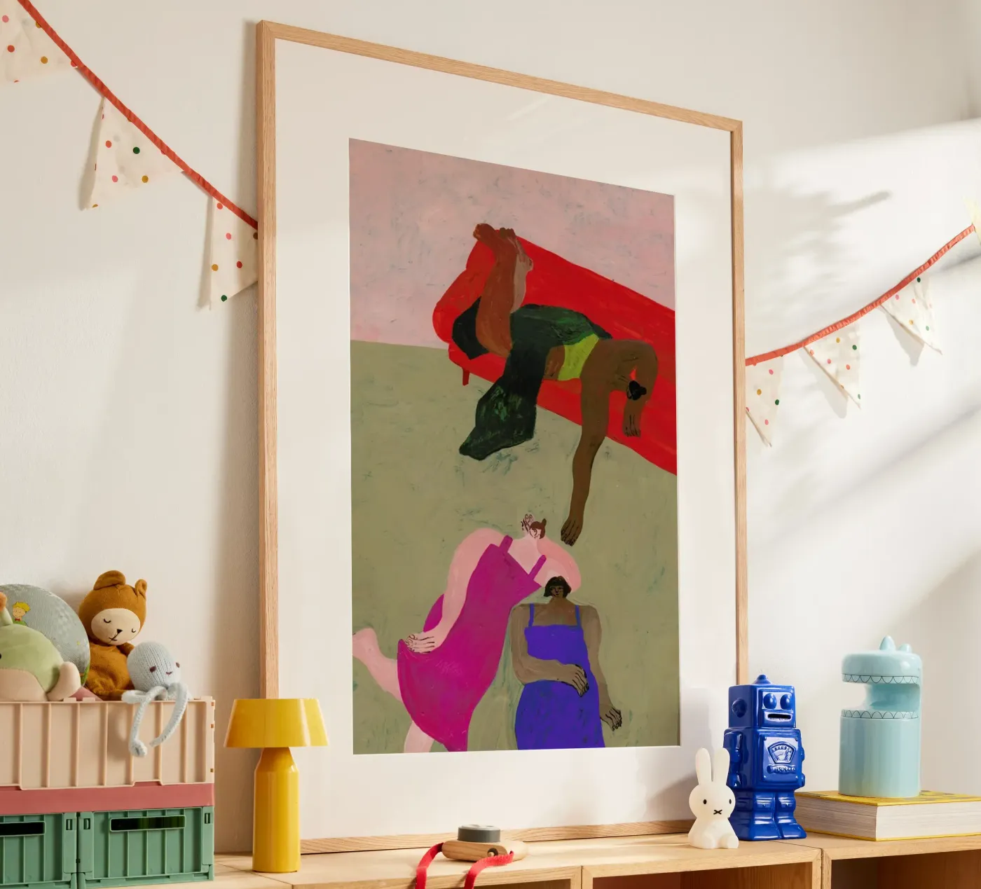 Red Sofa poster van Nudes and Croissants