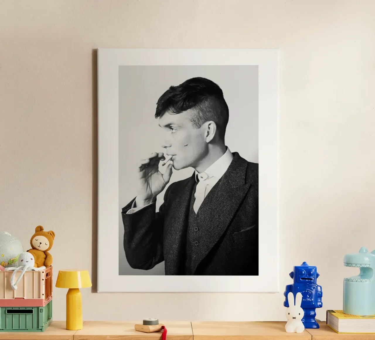 Bw Peaky Blinders canvas met Baklijst van Black And White