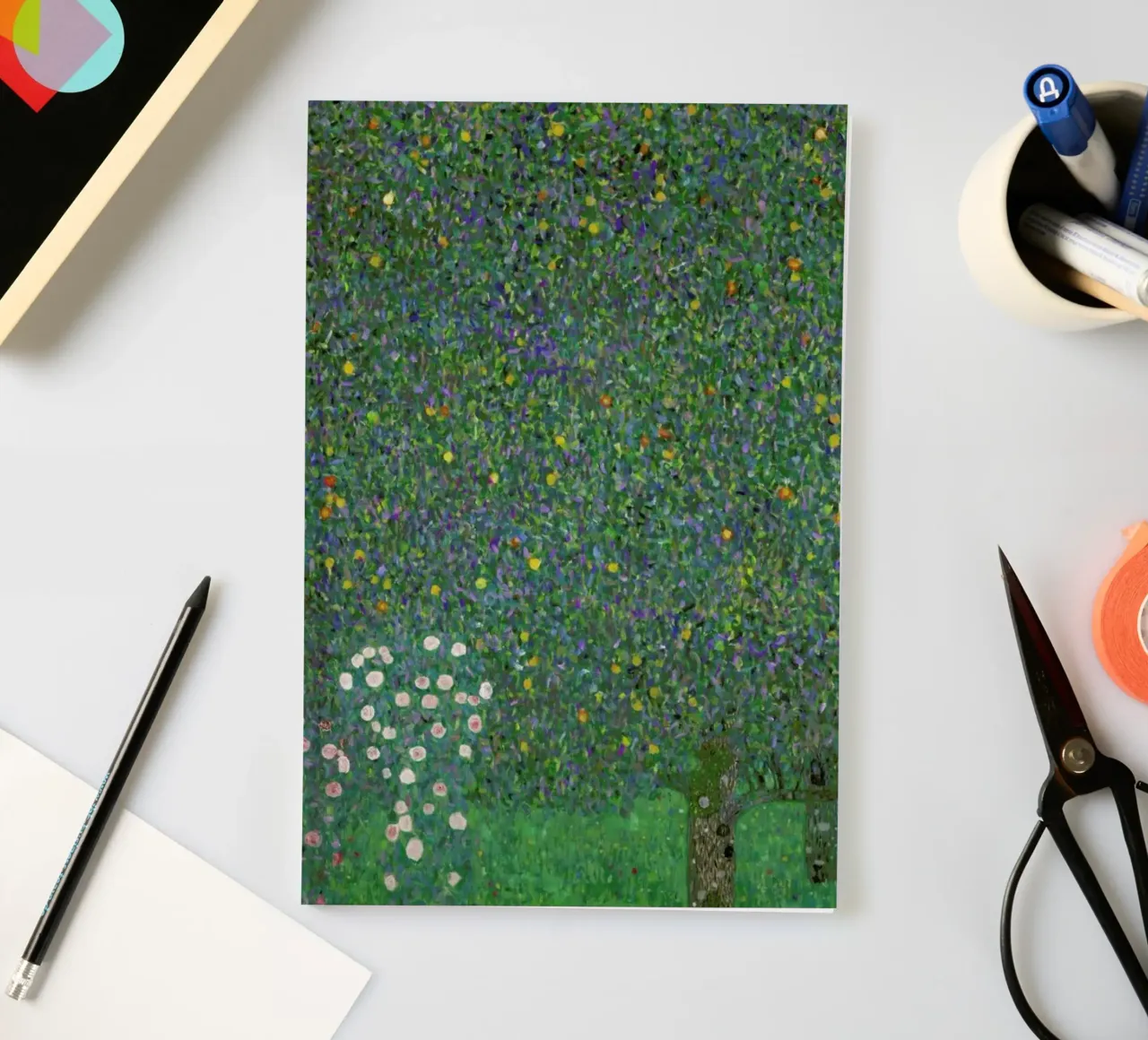Klimt - Rose Bushes under Trees notebook by ARTOTHEK