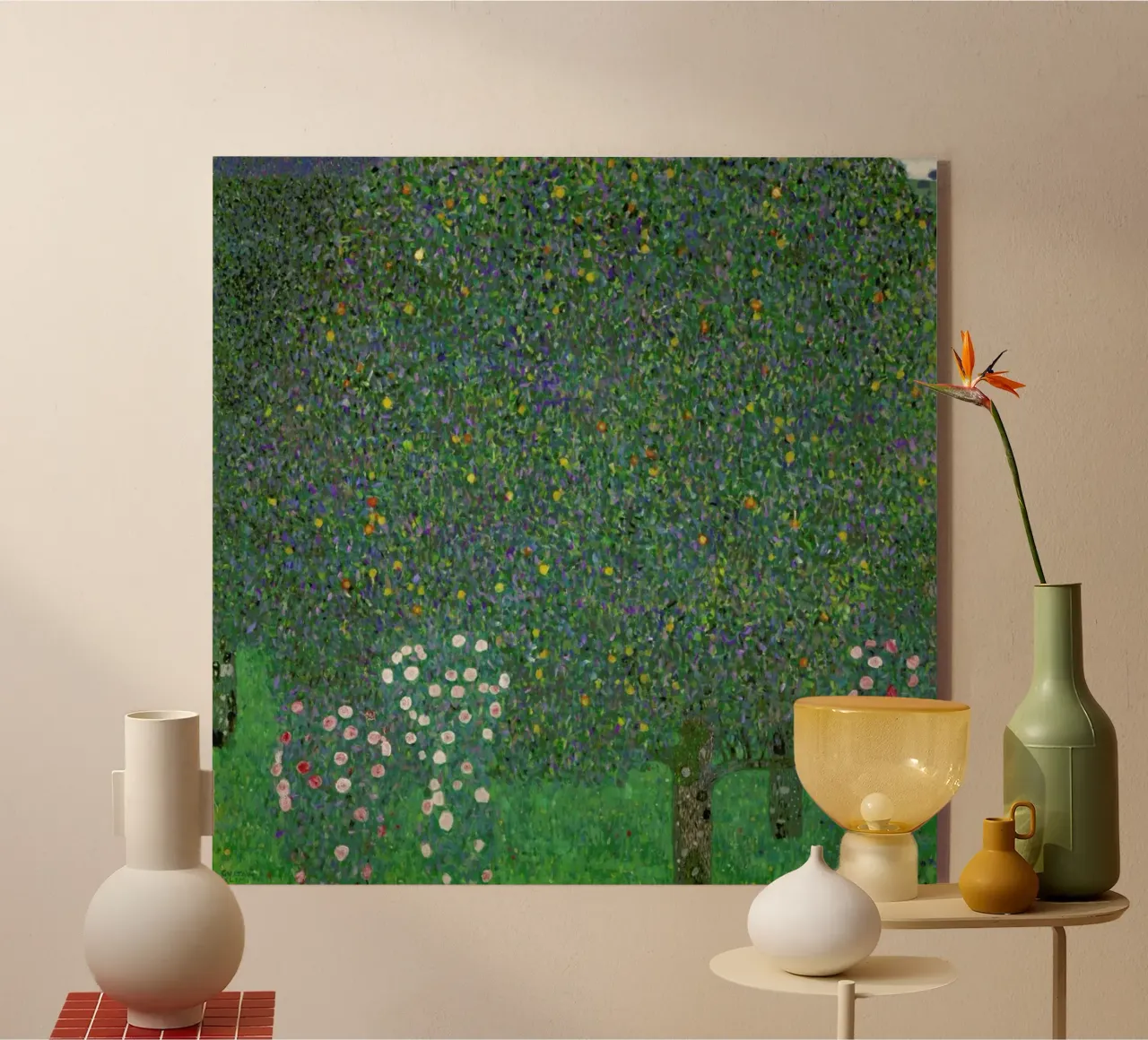Klimt - Rose Bushes under Trees plexiglass da ARTOTHEK