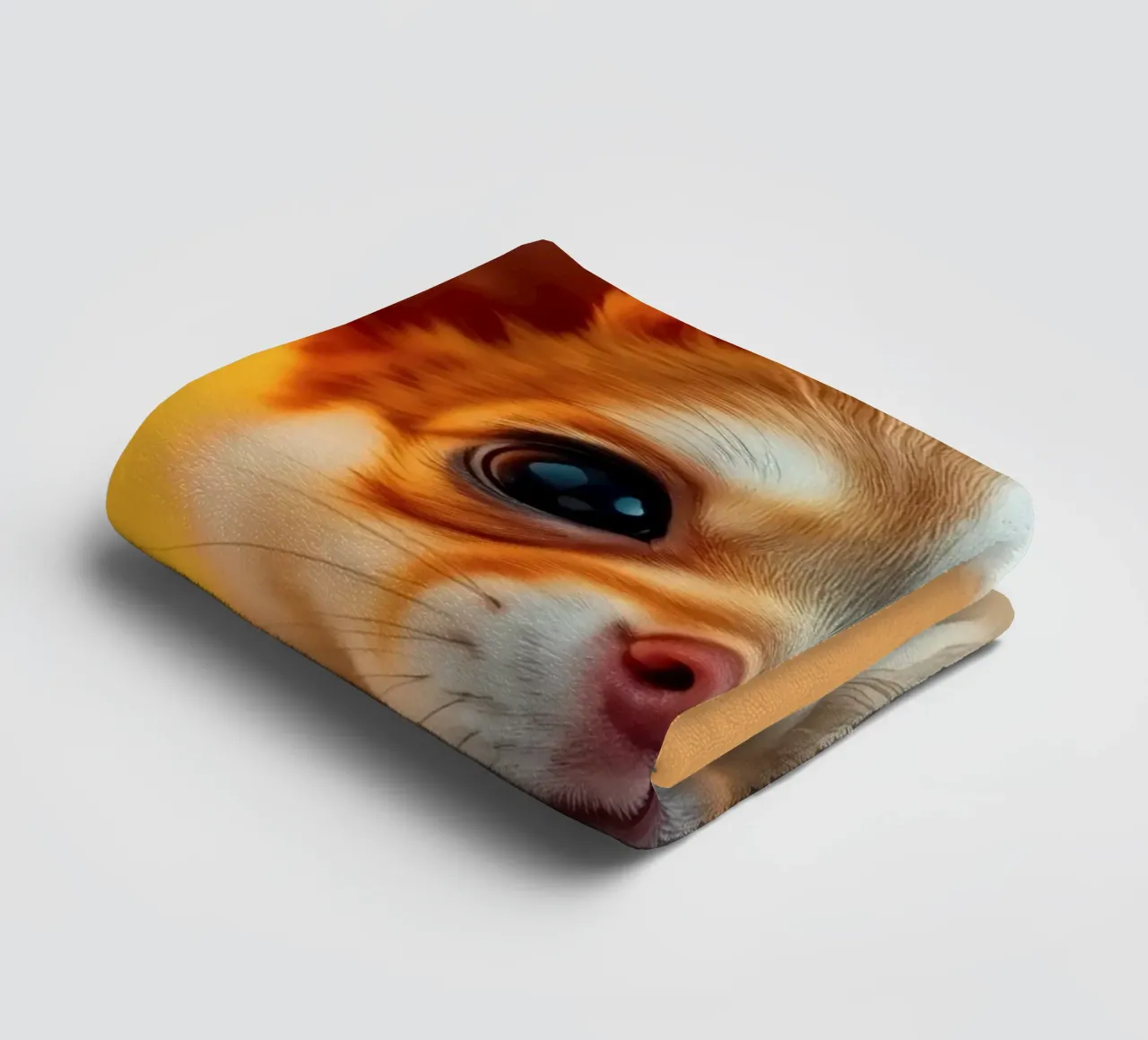 Un simpatico cucciolo di chihuahua con gli occhi grandi posa contro una vivace o asciugamano da bagno da DesignDoodle