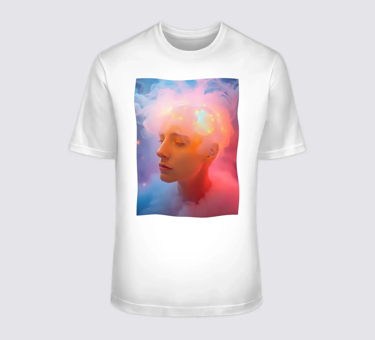 Creative representation of a person with glowing brain t-shirt by DesignDoodle