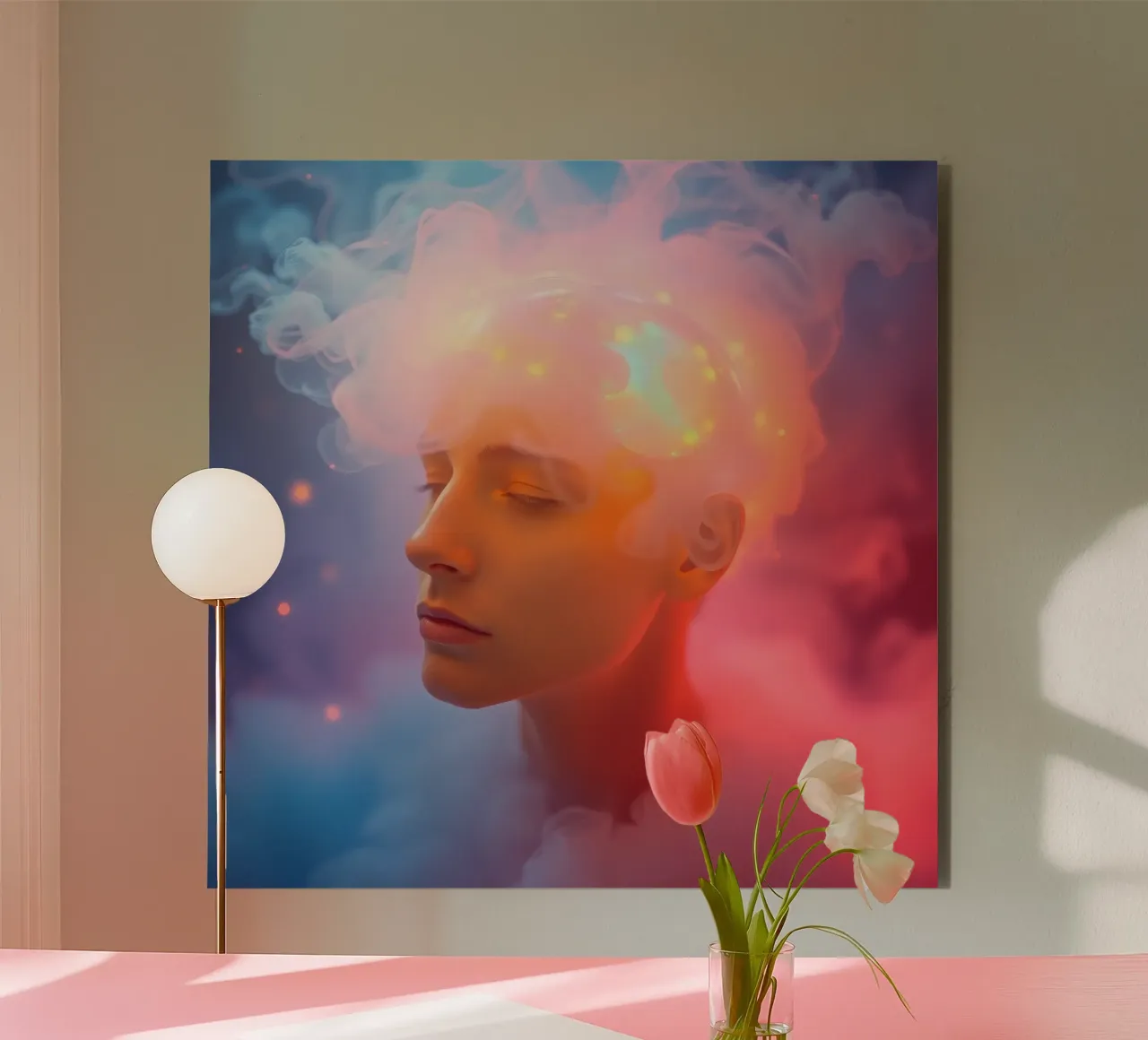 Creative representation of a person with glowing brain forex plate by DesignDoodle