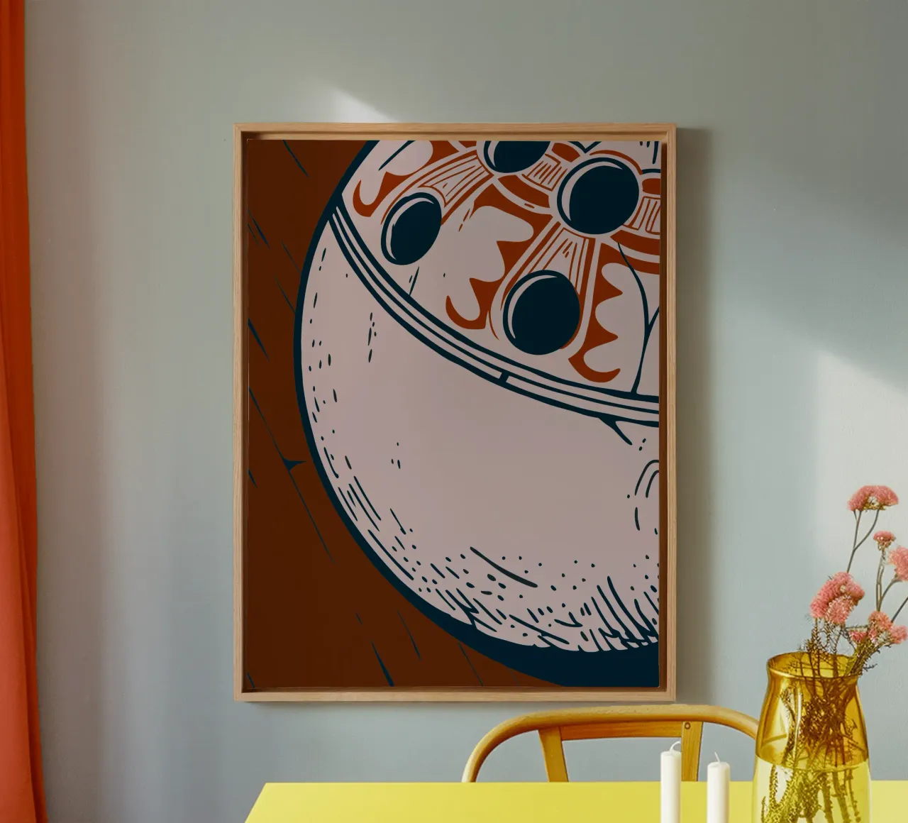 Bowling Ball canvas with Floater frame by SPORTS ONLY
