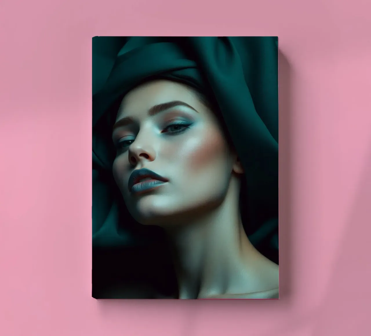 a woman with draped fabric creating an elegant look notebook by DesignDoodle