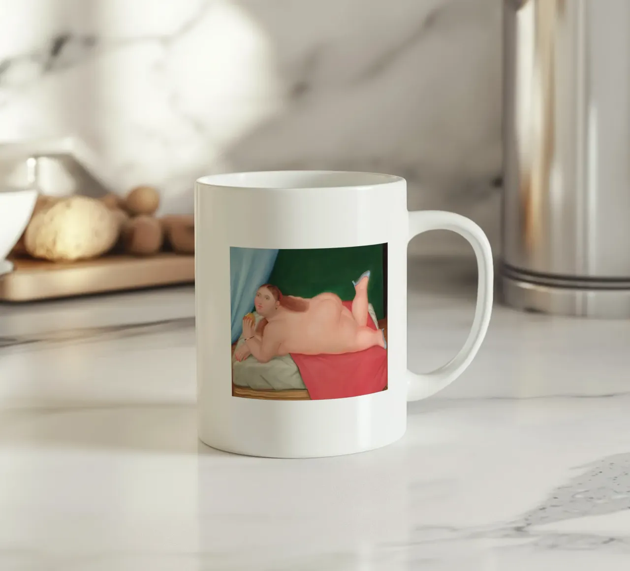 sdraiato sul letto Botero tazza in ceramica da Boteroobest