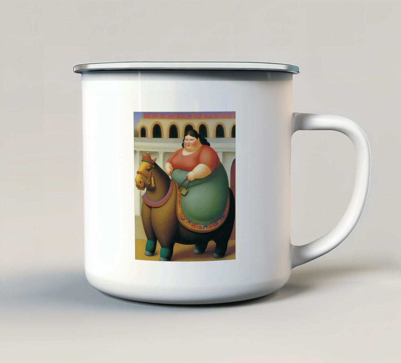 Signora Cavallo tazza in smalto da Boteroobest