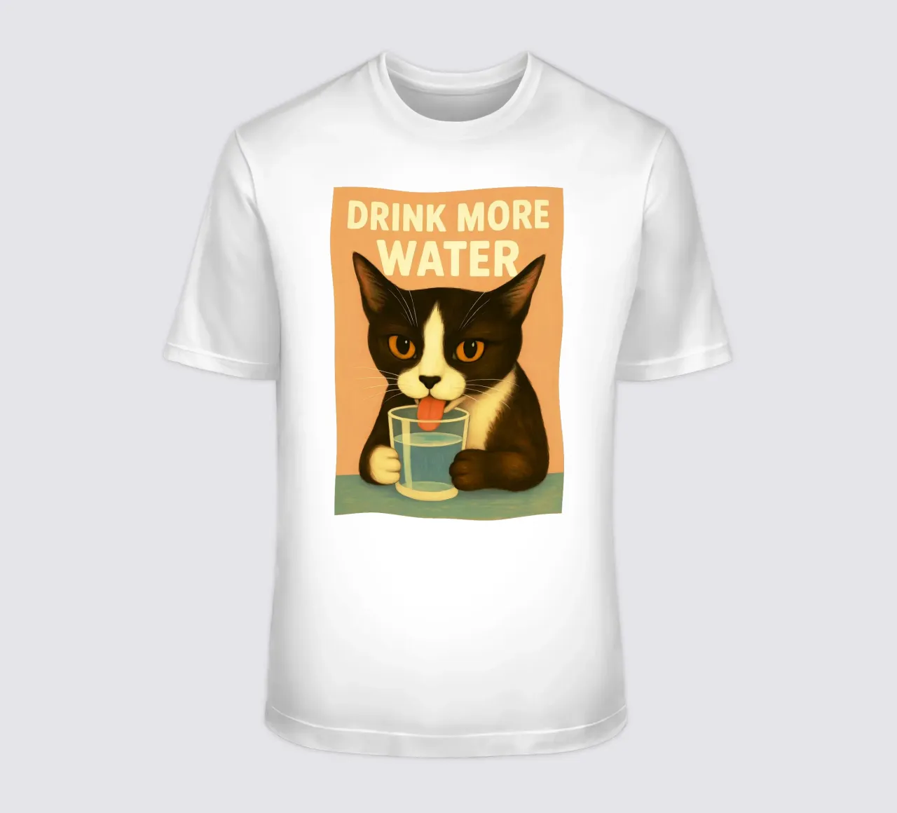 Bere più acqua Gatto t-shirt da the gan gan