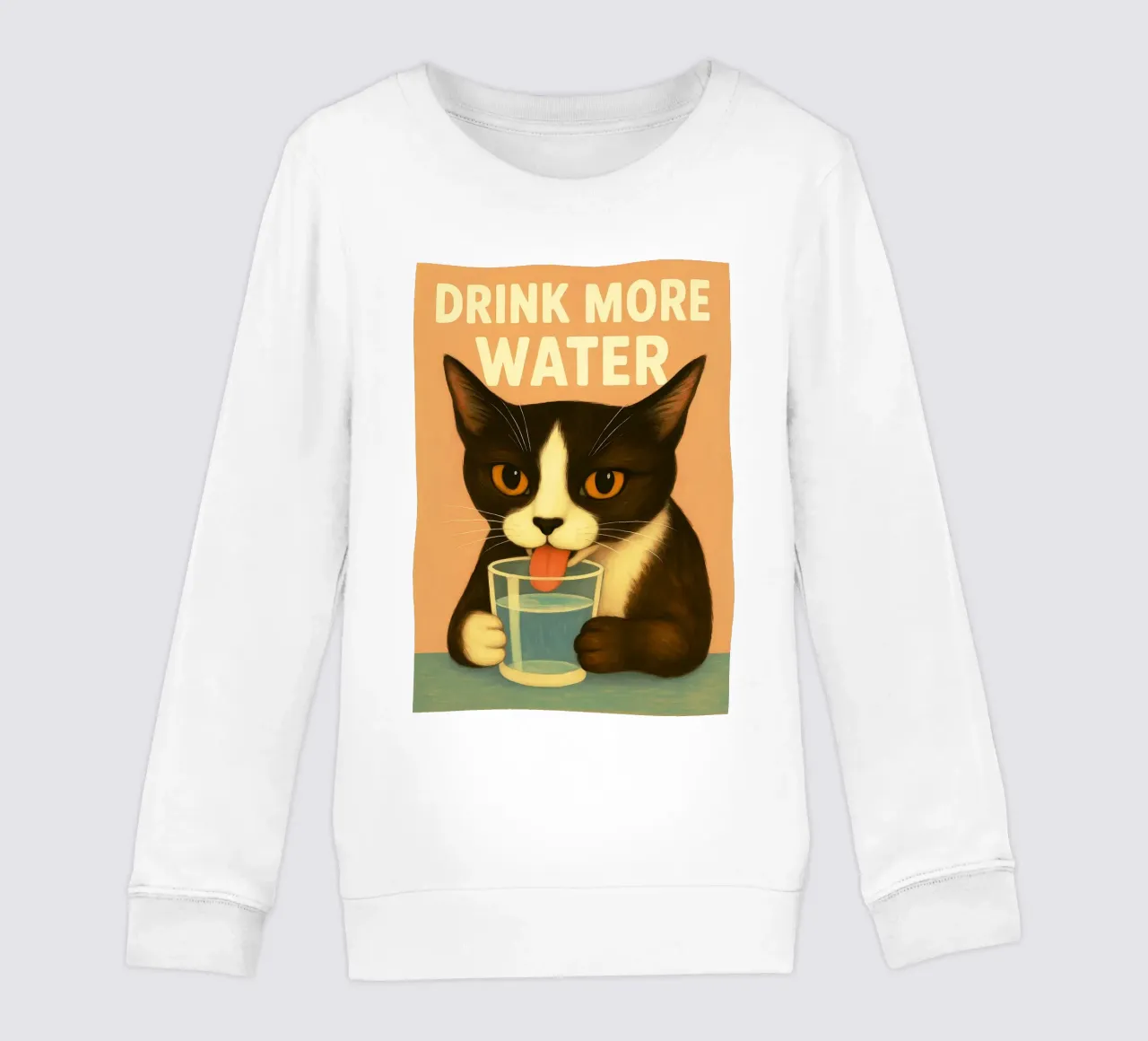 Bere più acqua Gatto felpa bambino da the gan gan