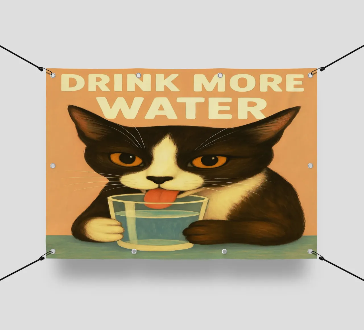 Bere più acqua Gatto telo in pvc da the gan gan