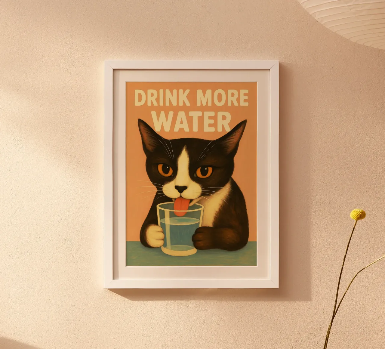 Bere più acqua Gatto carta hahnemühle da the gan gan