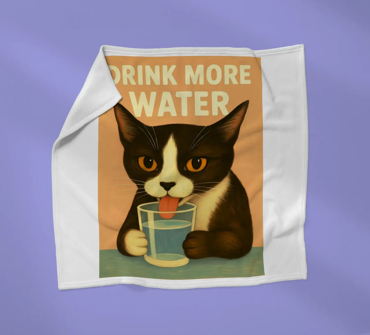 Bere più acqua Gatto coperta in pile da the gan gan