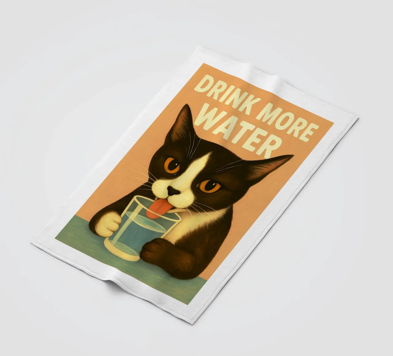 Bere più acqua Gatto coperta in pile da the gan gan