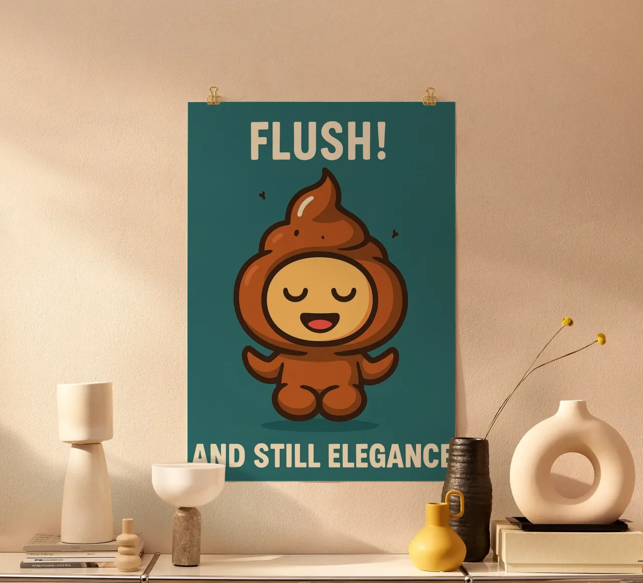 sciacquone e ancora eleganza Umorismo da toilette poster da the gan gan