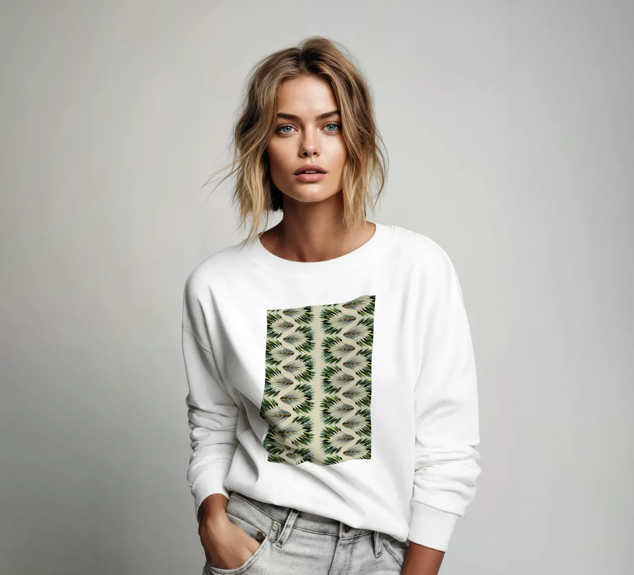 Madagascar Travellers Wavy Palm Groen felpa da Femke Zwaan