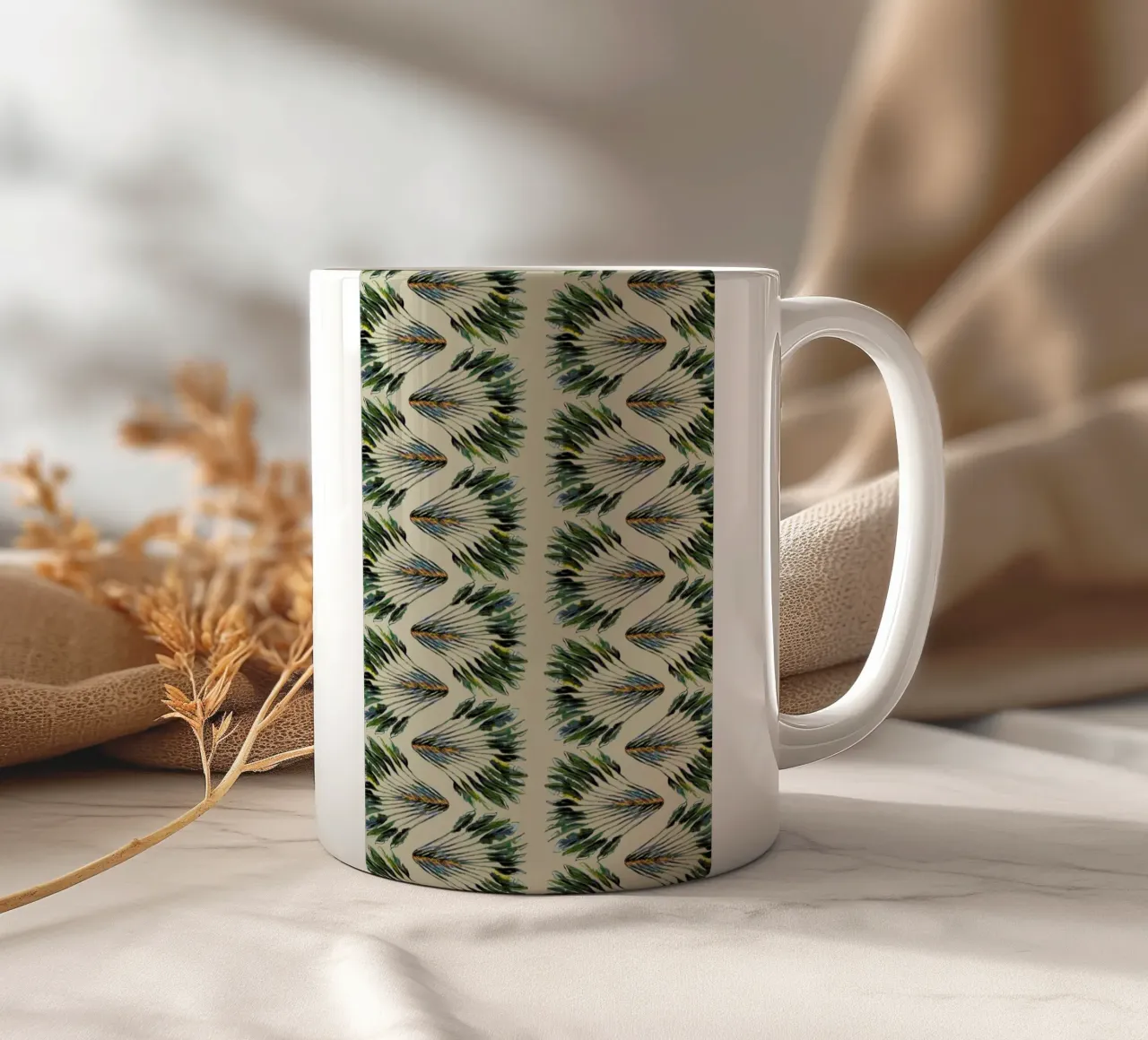 Madagascar Travellers Wavy Palm Groen tazza in ceramica da Femke Zwaan