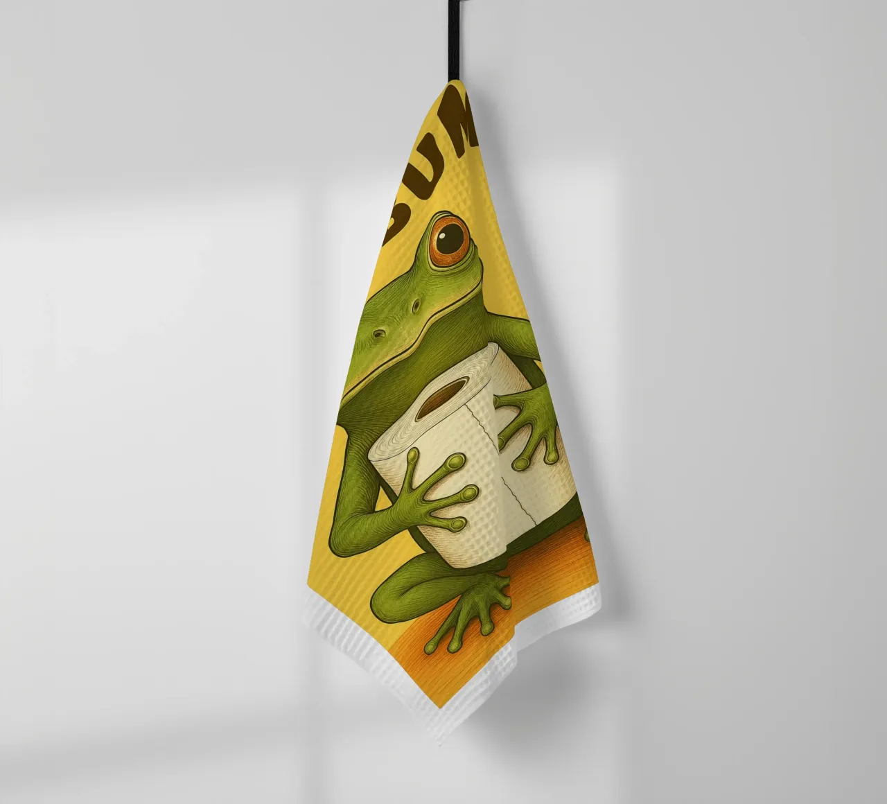 Frog Nice Bum Funny Bathroom Humor tea towel by the gan gan