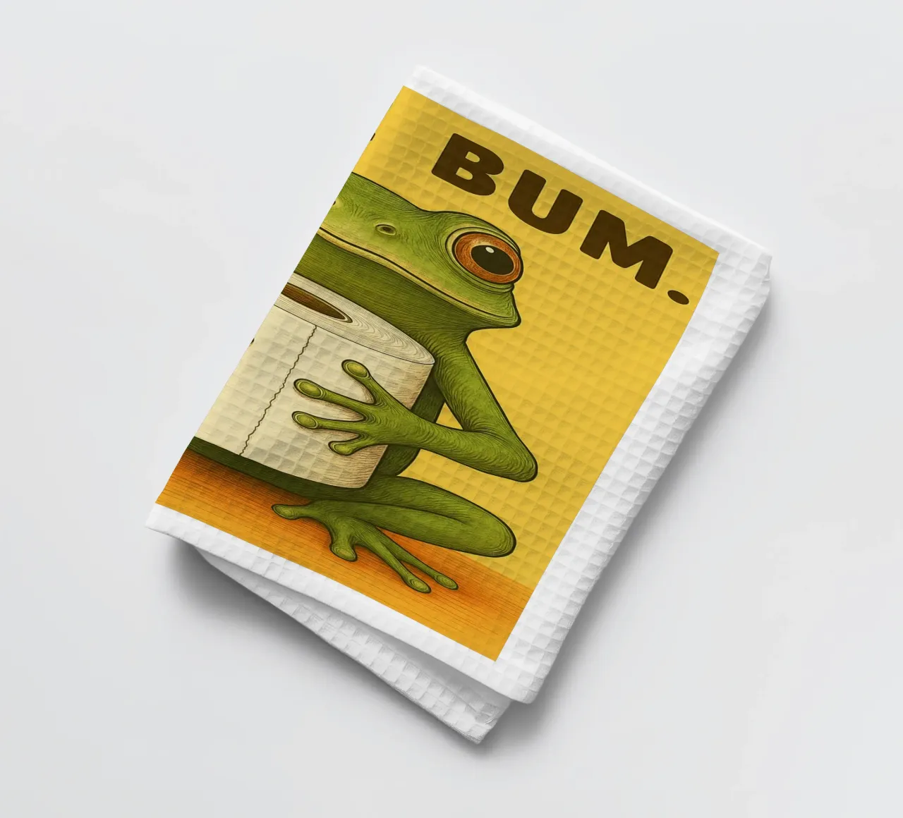 Frog Nice Bum Funny Bathroom Humor tea towel by the gan gan