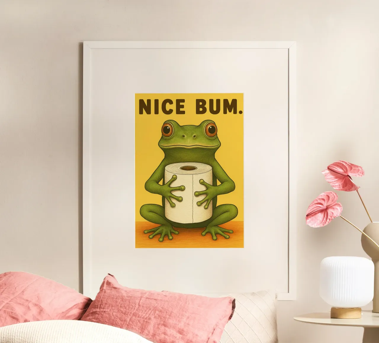 Rana simpatica, umorismo da bagno divertente poster da the gan gan