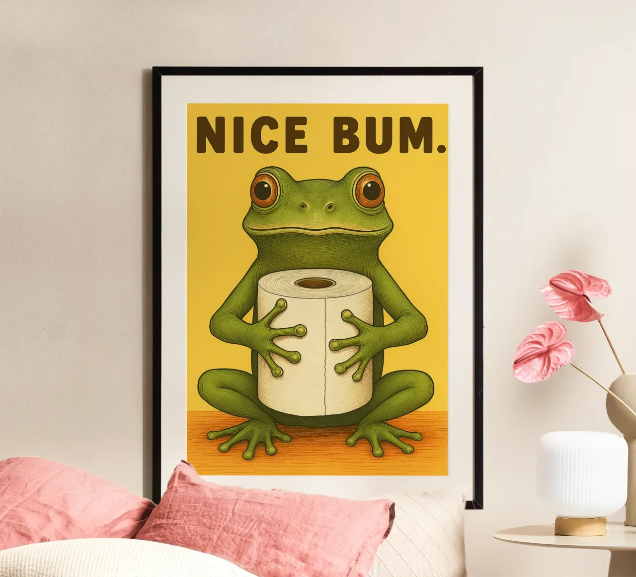 Frosch Netter Hintern Lustiger Badezimmer Humor Hahnemühle von the gan gan