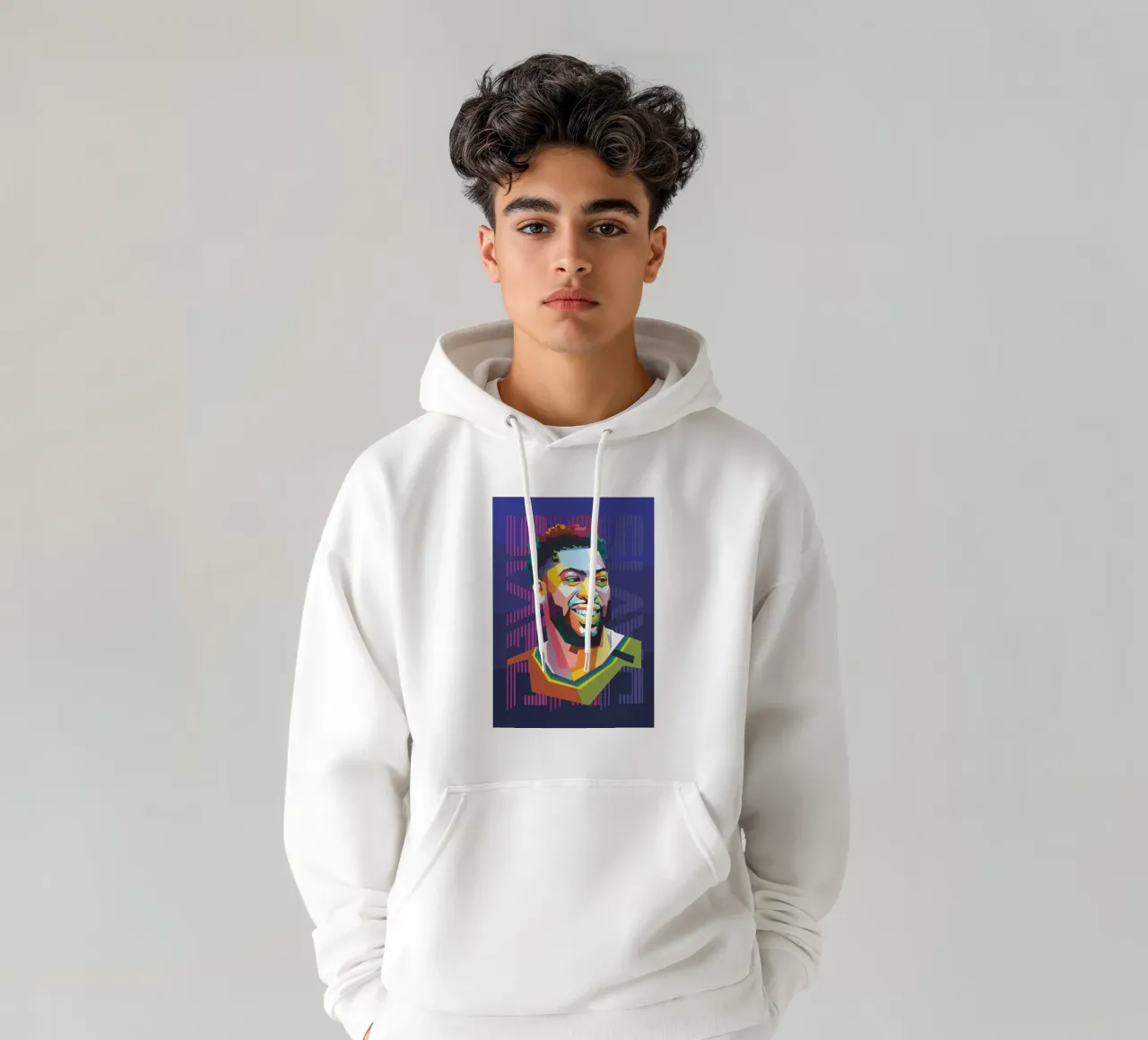 Anthony Davis Pop Art WPAP felpa con cappuccio da Alkahfsmart