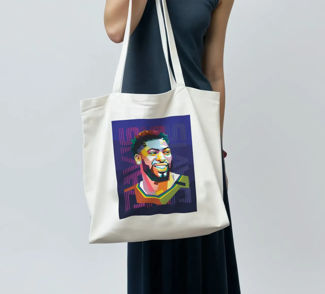 Anthony Davis Pop Art WPAP borsa in juta da Alkahfsmart