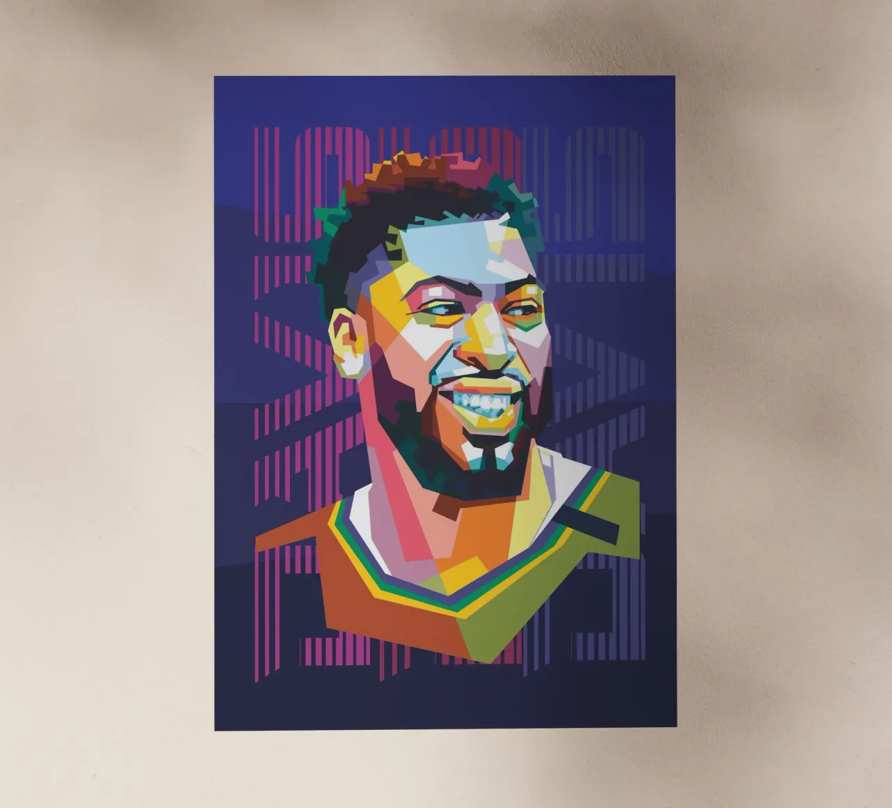 Anthony Davis Pop Art WPAP pellicola backlit da Alkahfsmart