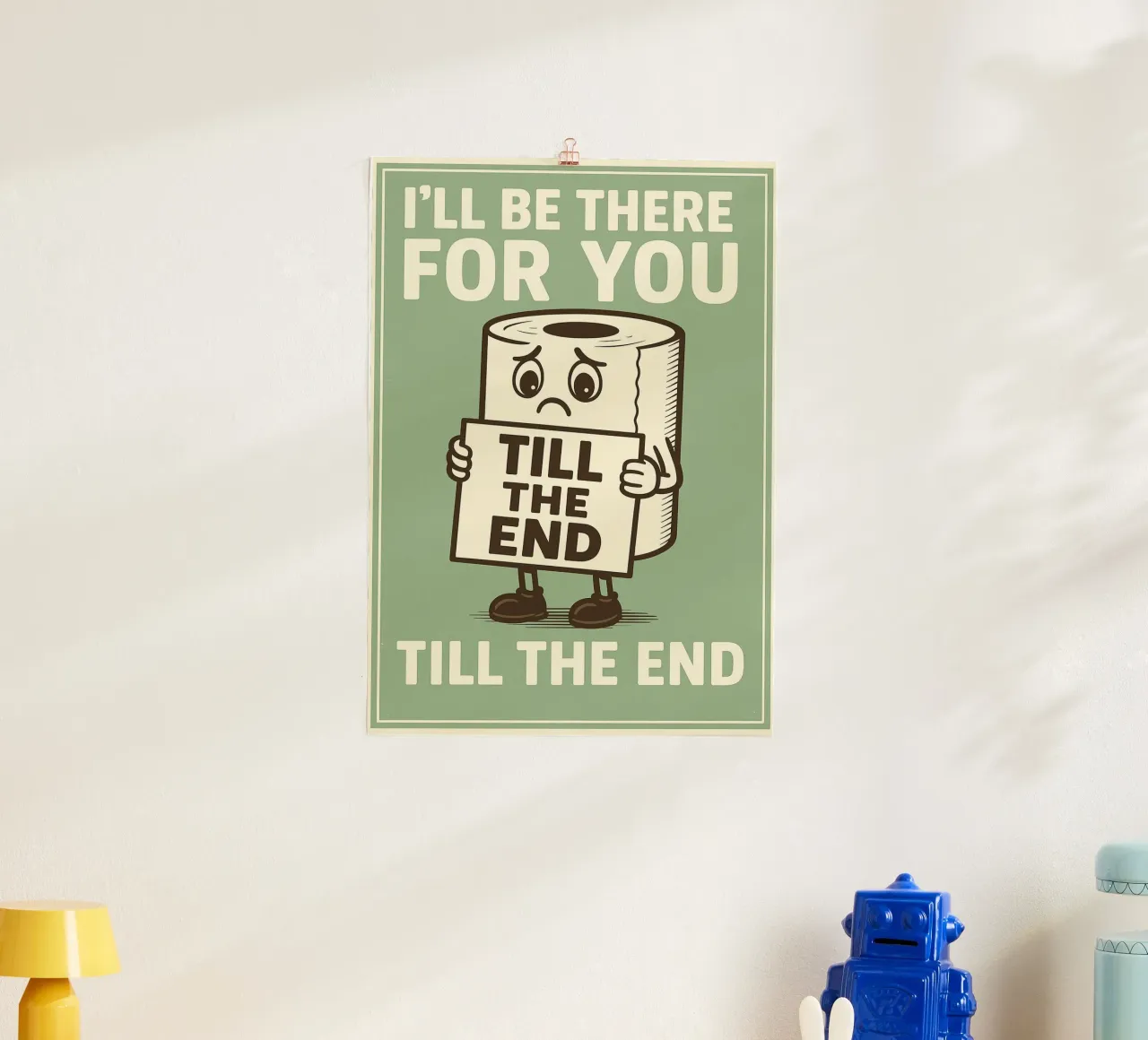 Witziges Badezimmer Zitat Toilette Humor Poster mit Kunststoffrahmen von the gan gan