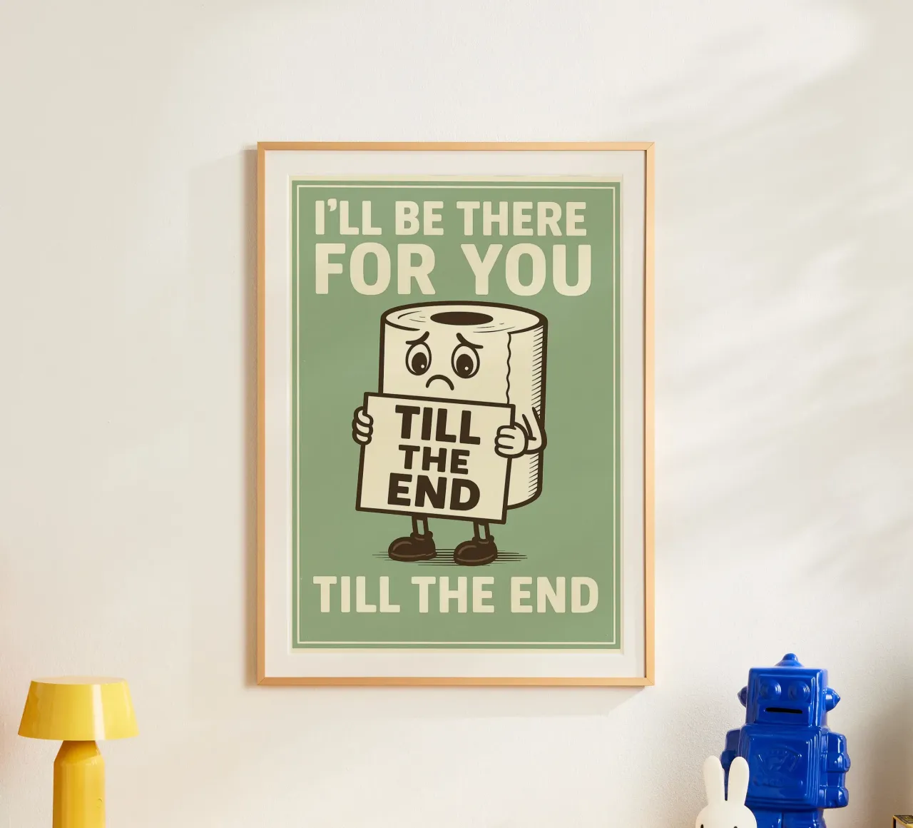 Witziges Badezimmer Zitat Toilette Humor Poster mit Kunststoffrahmen von the gan gan