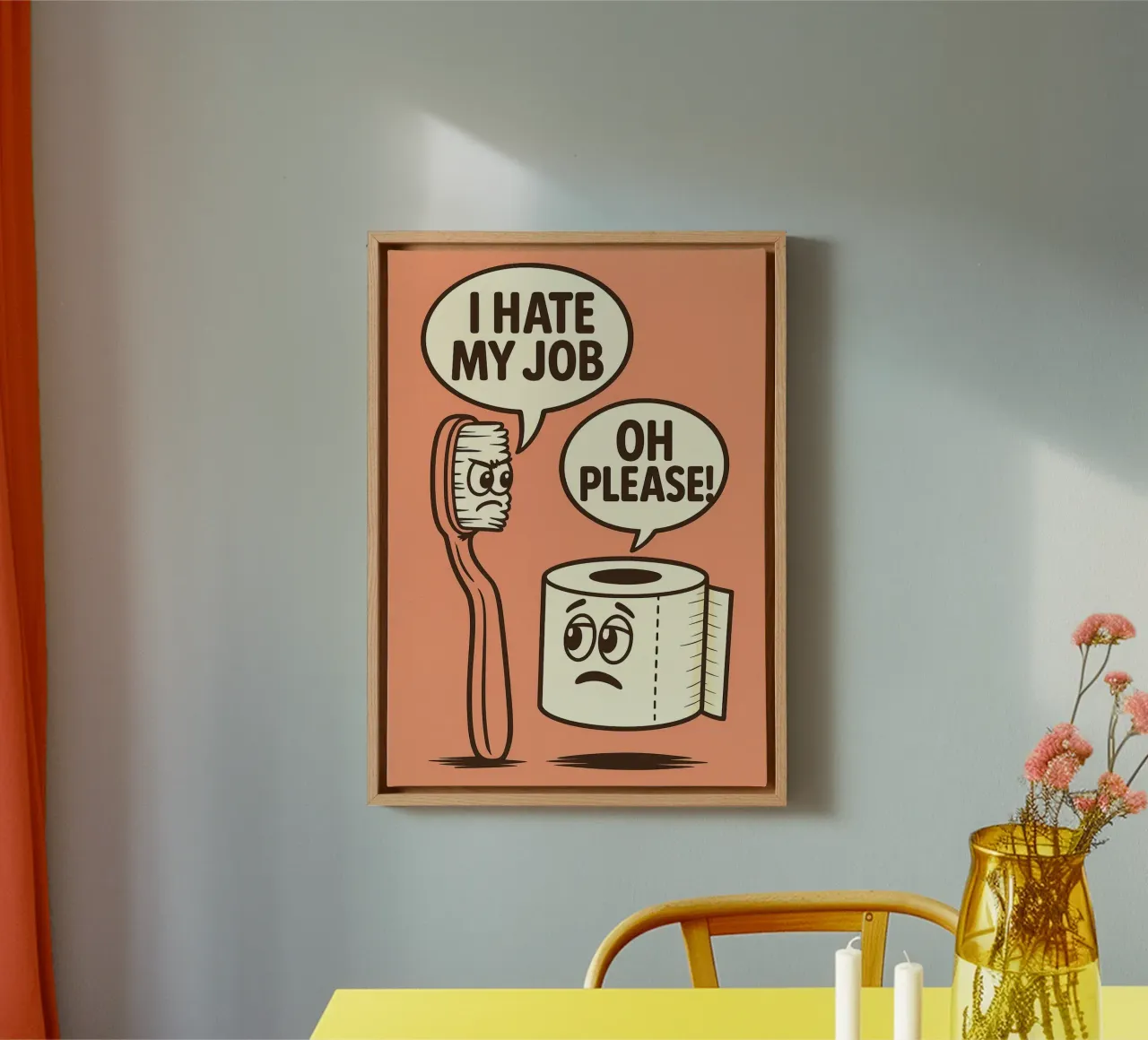 Ik haat mijn baan Wc-humor canvas met Baklijst van the gan gan