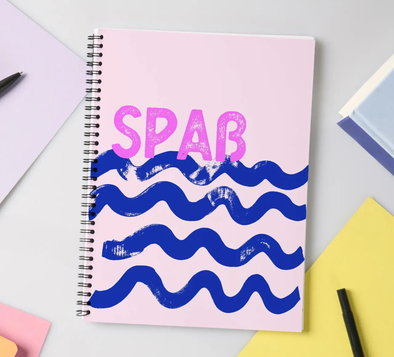 Waves Fun customisable spiral notebook by All Colours