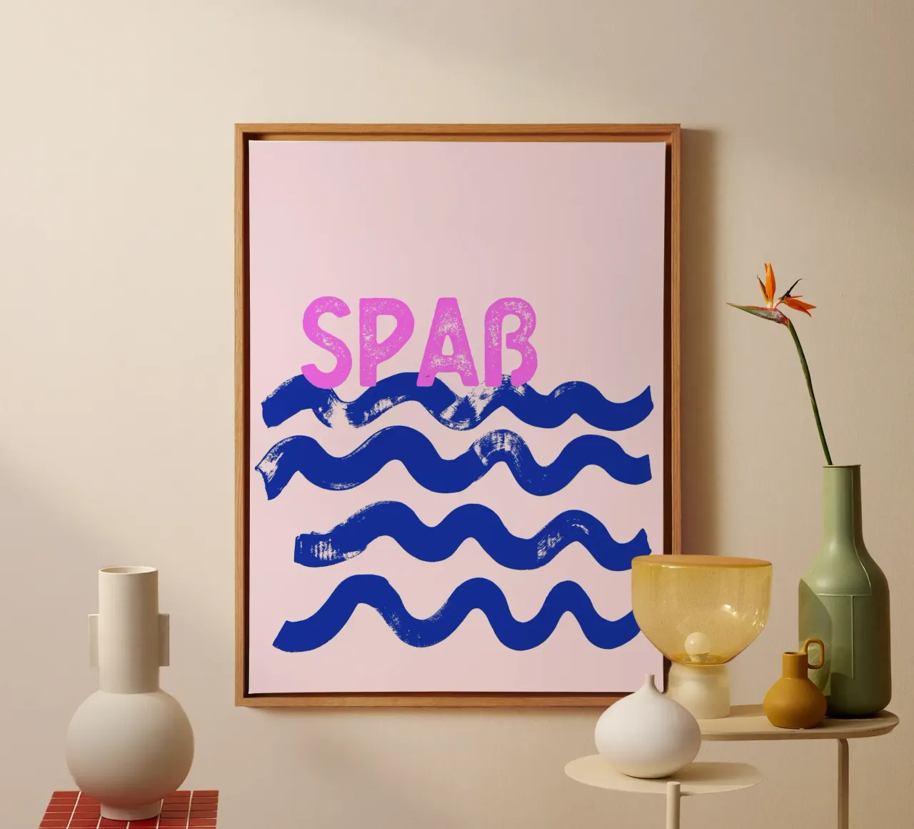 Waves Fun customisable canvas by All Colours