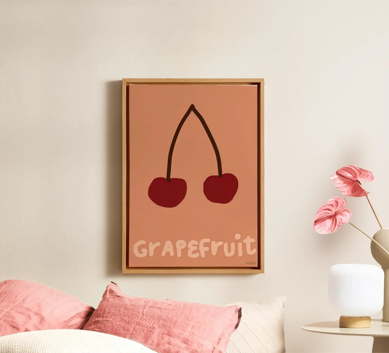 Pompelmo tela con Cornice a cassetta da carrie Shop