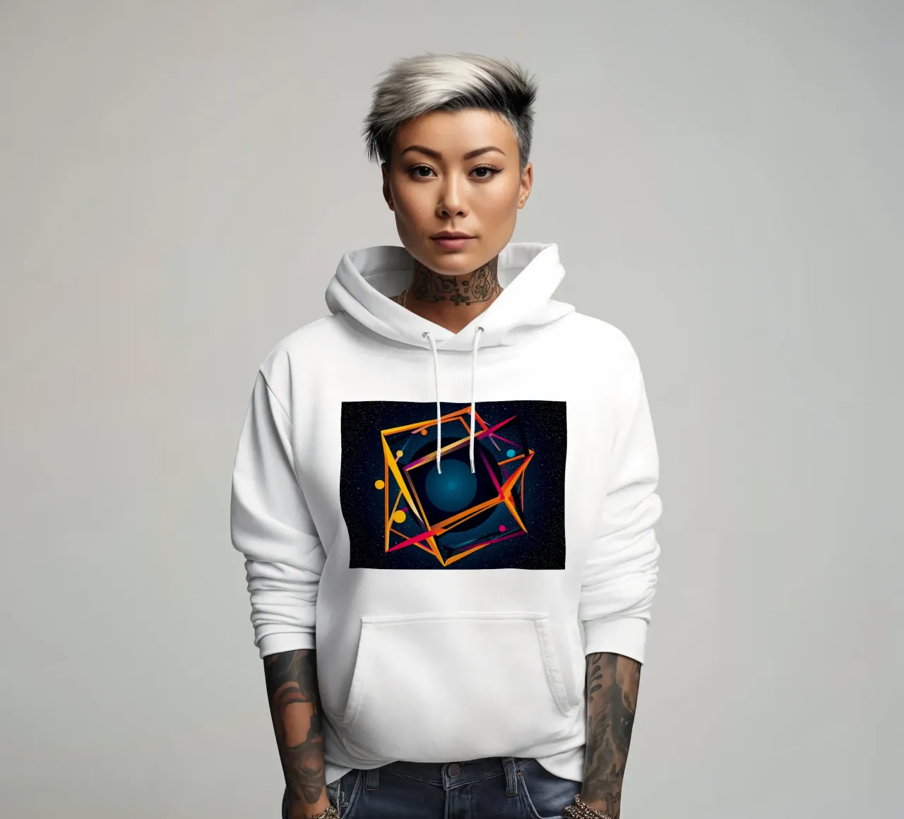 Abstrakt Planet felpa con cappuccio da kosinsart.gallery