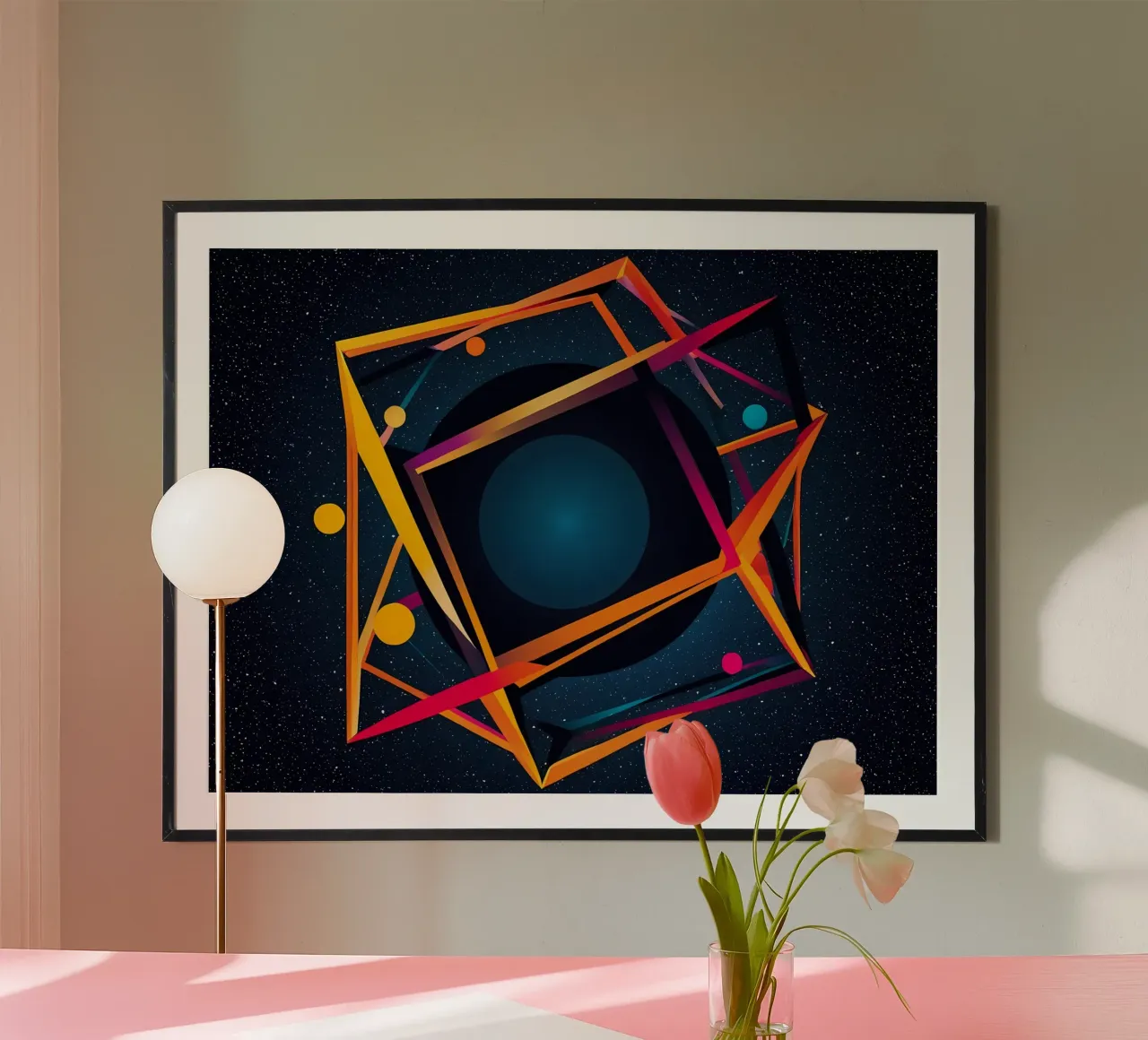 Abstrakt Planet poster con telaio in plastica da kosinsart.gallery