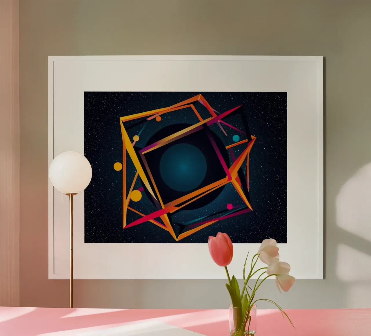 Abstrakt Planet poster con telaio in plastica da kosinsart.gallery