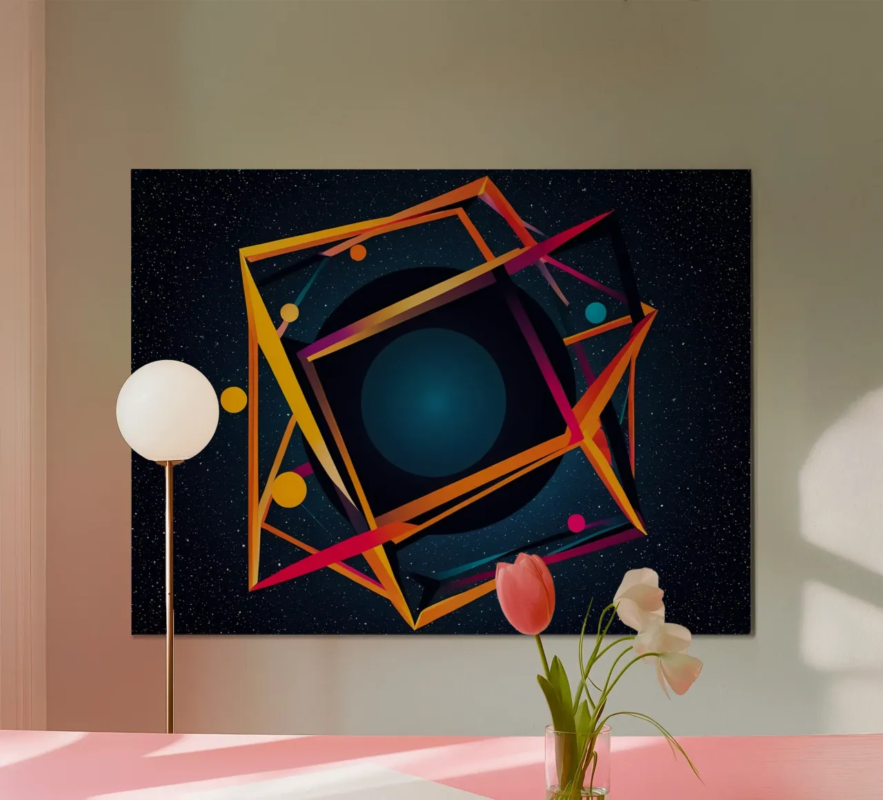 Abstrakt Planet poster con telaio in plastica da kosinsart.gallery