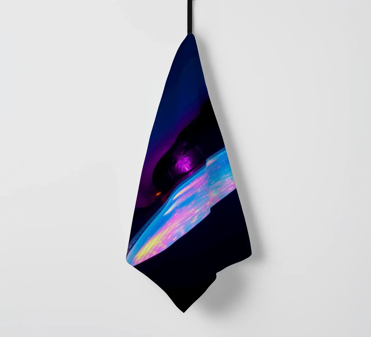 reflets de lumière autour d'une piscine dans une nuit agréable torchon de DesignDoodle