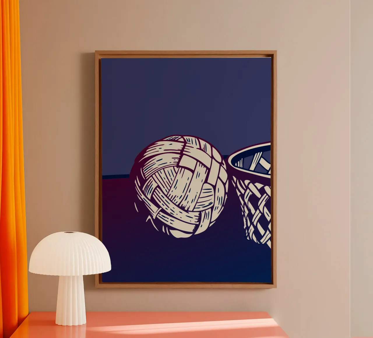 Takraw Bal canvas met Baklijst van SPORTS ONLY