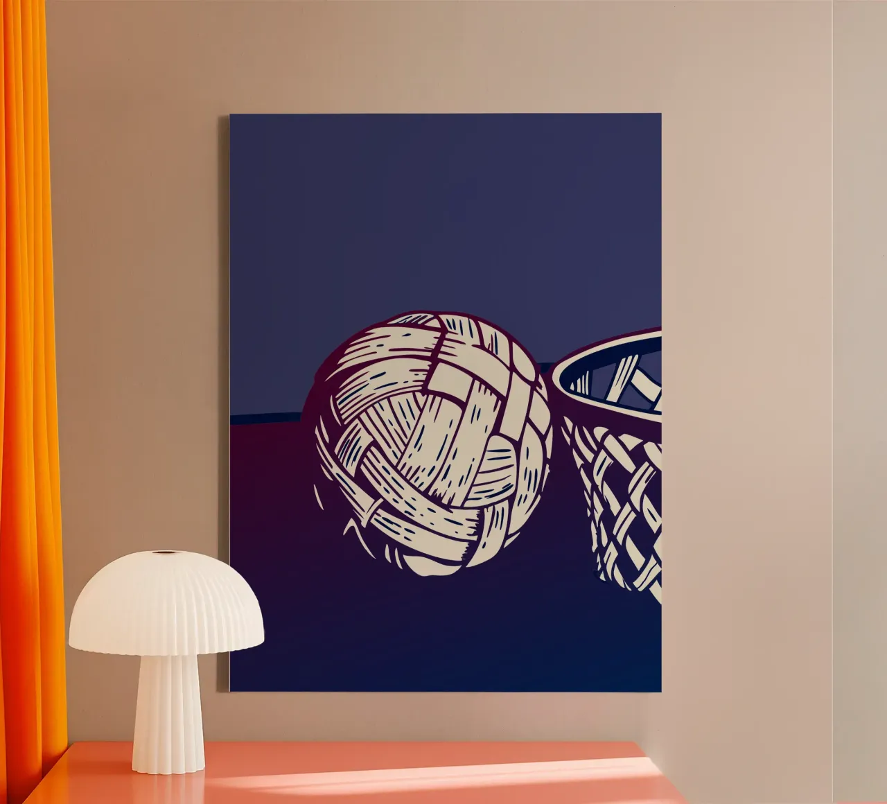 Takraw Bal canvas met Baklijst van SPORTS ONLY