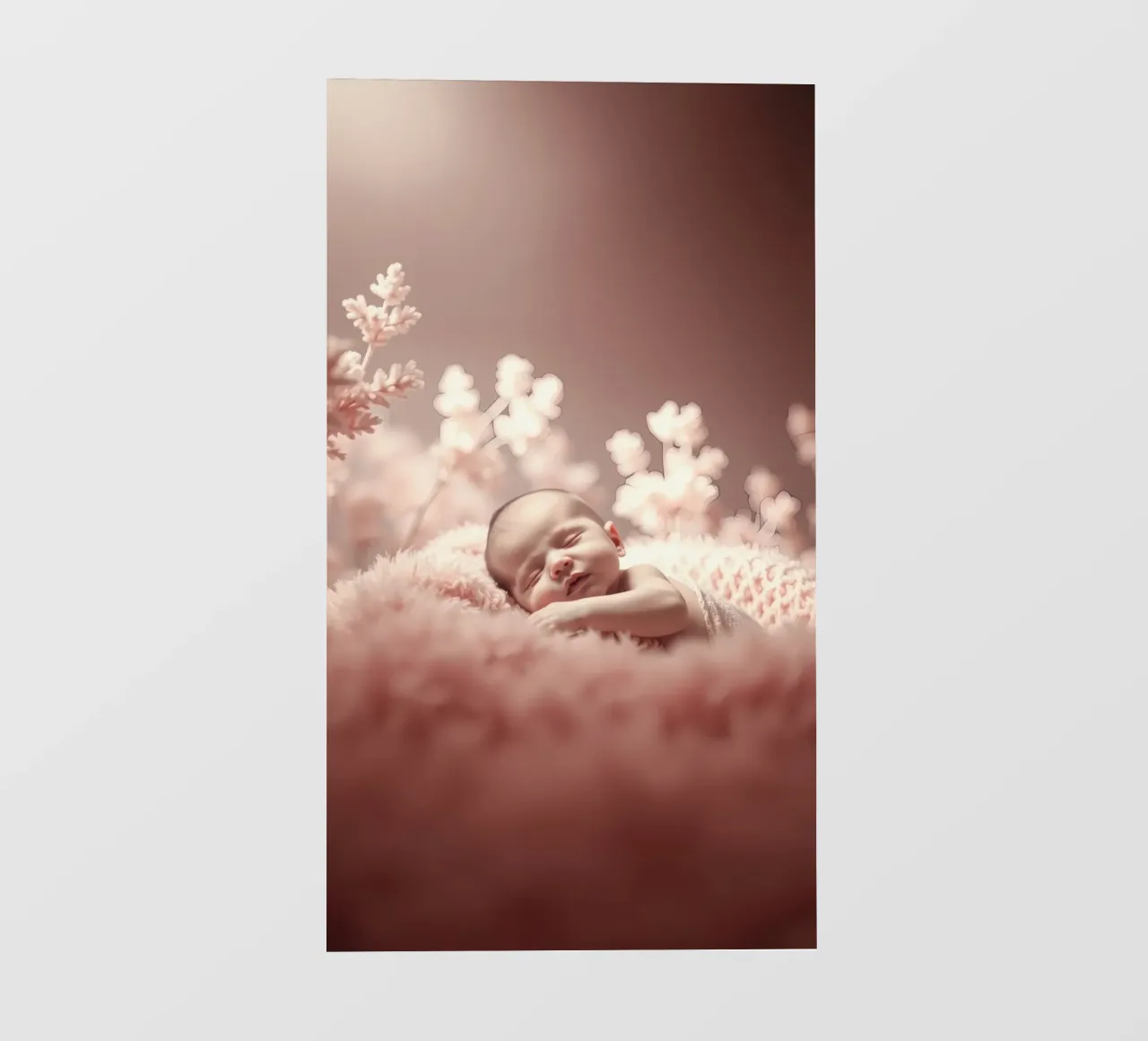 Neonato che dorme serenamente su una morbida coperta pellicola backlit da DesignDoodle