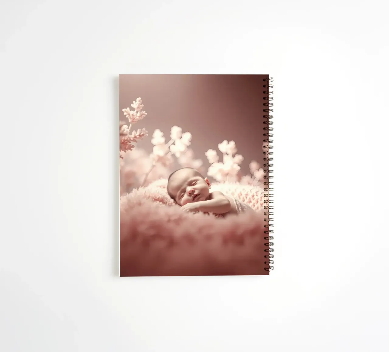 Nouveau-né dormant paisiblement sur une couverture douce carnet à spirale de DesignDoodle