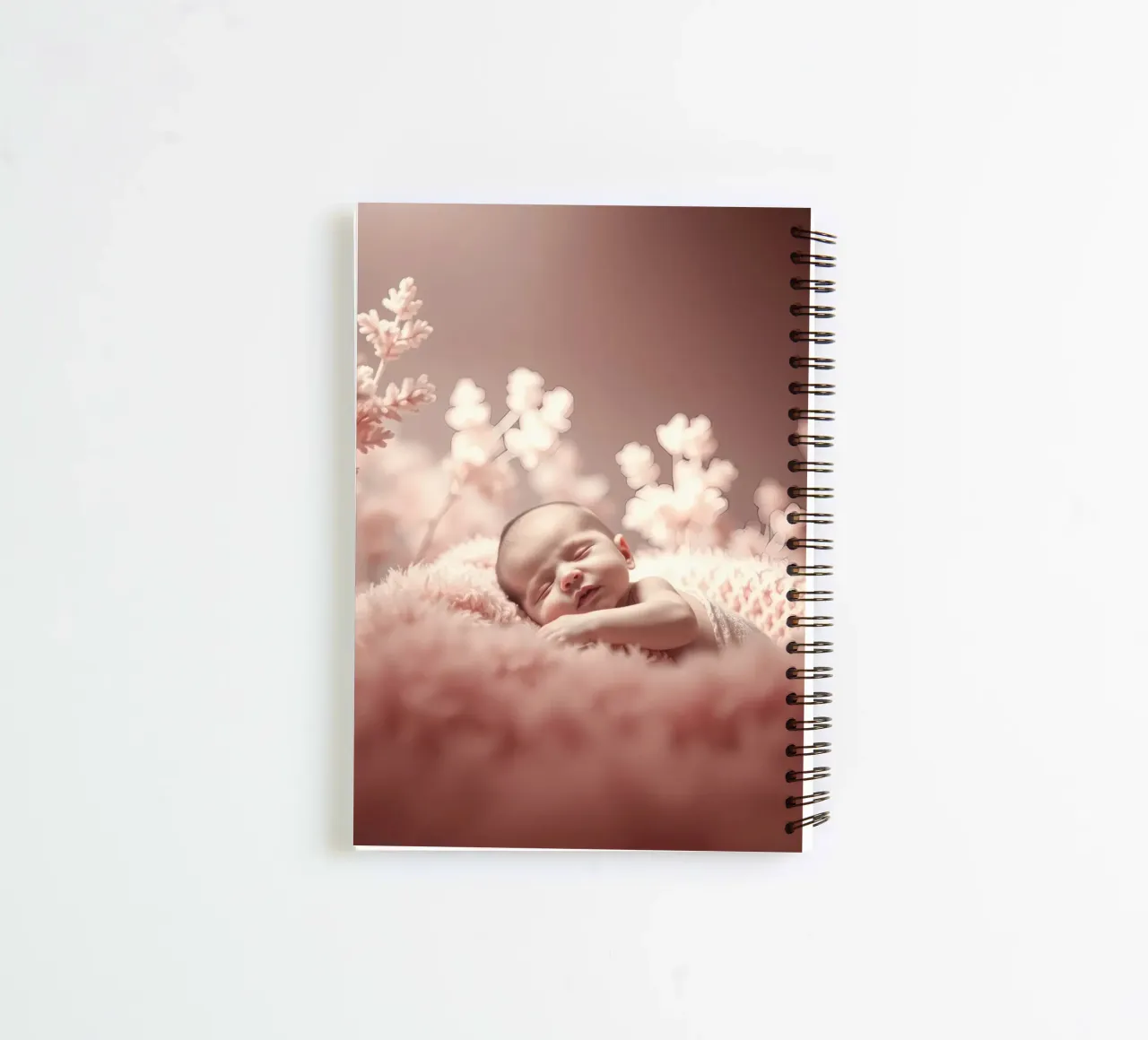 Nouveau-né dormant paisiblement sur une couverture douce carnet à spirale de DesignDoodle