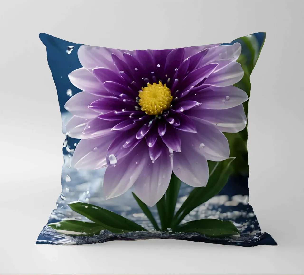 Blume im Regen 1 cuscino da kosinsart.gallery