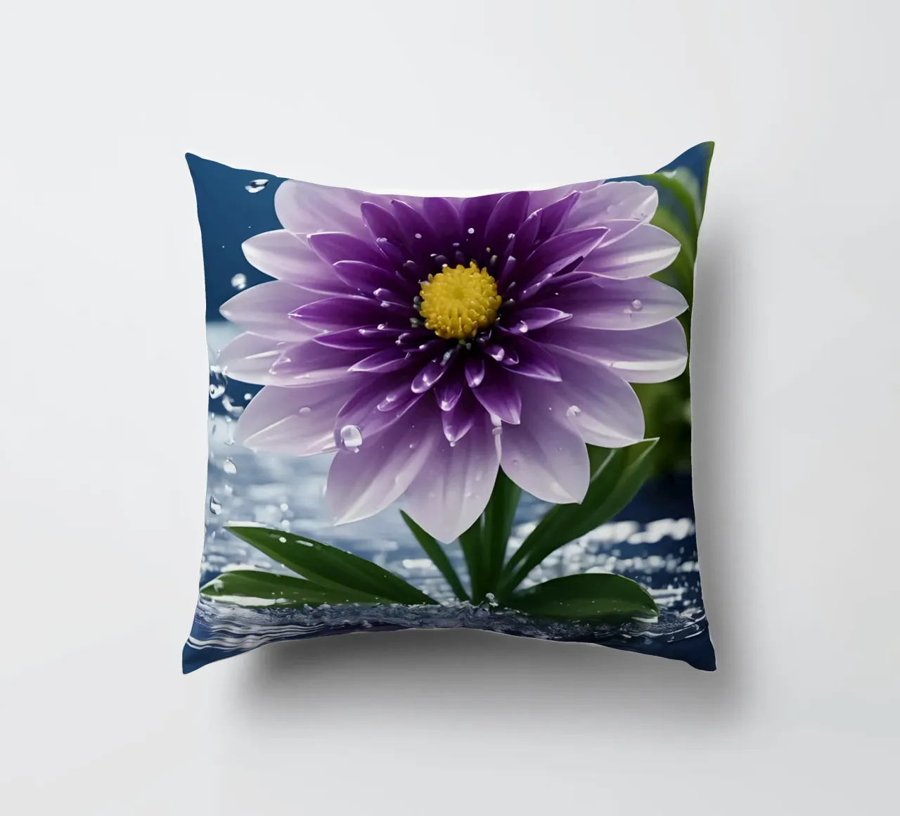 Blume im Regen 1 cuscino da kosinsart.gallery