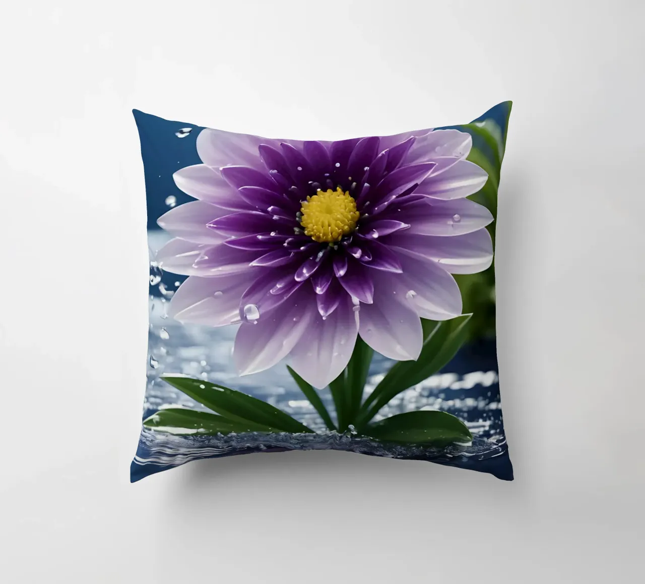 Blume im Regen 1 cuscino da kosinsart.gallery