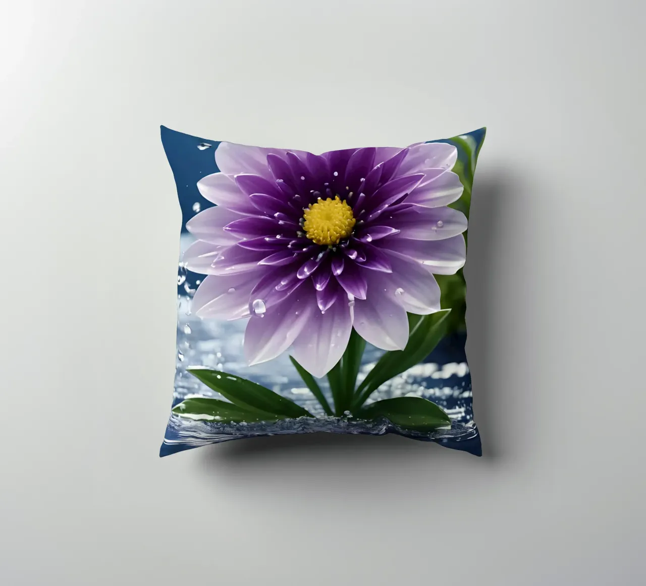 Blume im Regen 1 cuscino da kosinsart.gallery