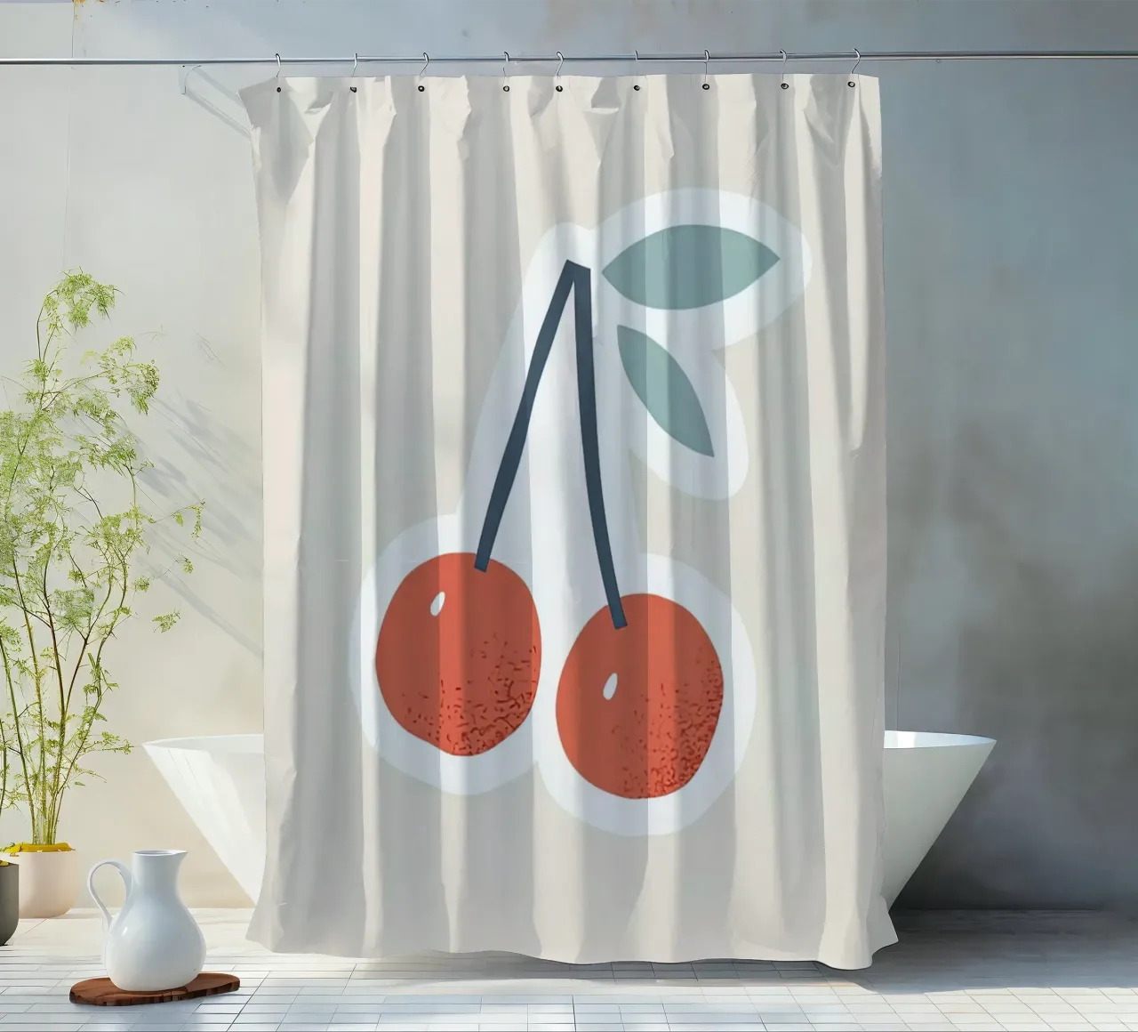 Red Cherry shower curtain by carrie Shop
